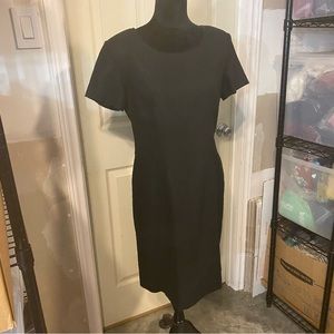 Adolfo Studio Dress Woman’s 8 Linen Mini Pencil Dress Short Sleeve Crew Neck